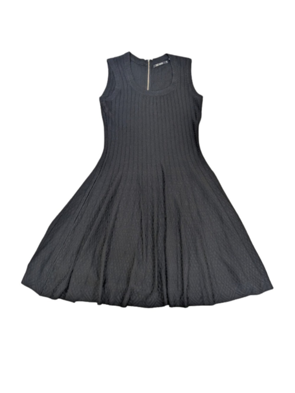 Nic+Zoe Quiet Luxury Minimalist Fit and Flare Knit Dress Black Old Money Midi M - Picture 6 of 13